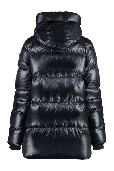 Shop Canada Goose Cypress Puffer Hooded Full-zip Down Jacket In Black
