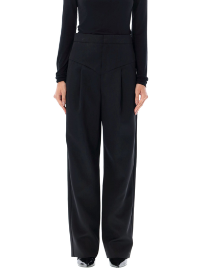 Shop Isabel Marant Staya Wool Trousers In Black
