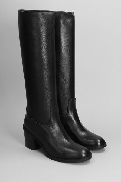 Shop Julie Dee High Heels Boots In Black Leather