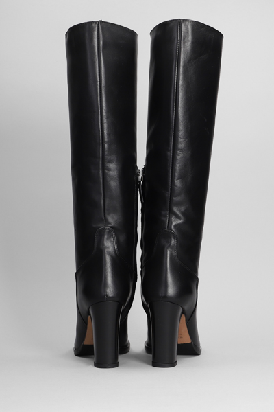Shop Julie Dee High Heels Boots In Black Leather