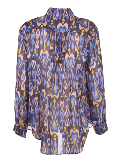 Shop Forte Forte Printed Buttoned Shirt In Night Fall