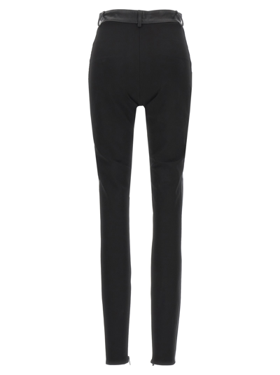 David Koma Leather Leggings With Ankle Zips And Pockets In Black