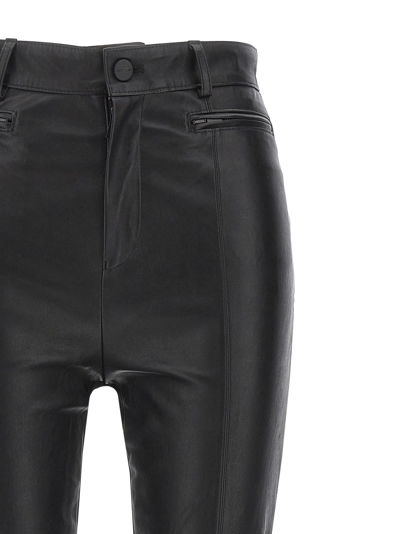 David Koma Leather Leggings With Ankle Zips And Pockets In Black