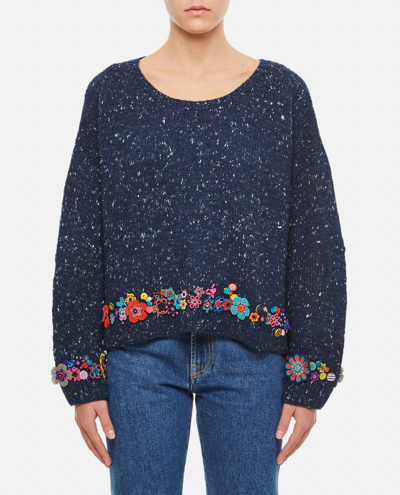 Shop Péro Knit Oversize Sweater In Blue