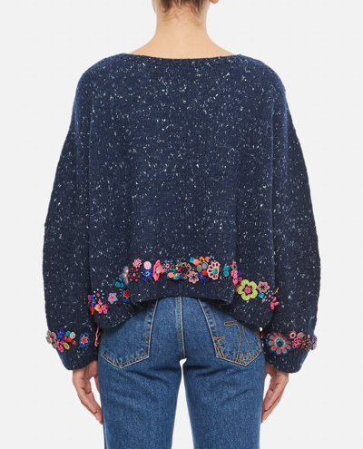 Shop Péro Knit Oversize Sweater In Blue