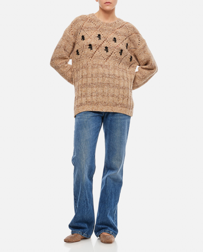 Cormio Oversize Knitwear Crew Neck Diamond Pattern In Multicolour