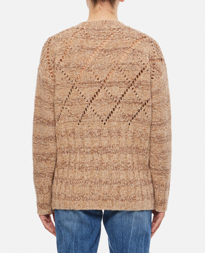 Cormio Oversize Knitwear Crew Neck Diamond Pattern In Multicolour