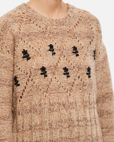 Shop Cormio Oversized Embroidered Sweater In Multicolour