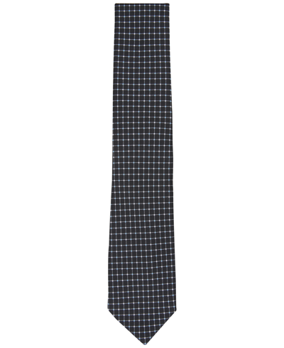 Shop Club Room Men's White Grid Tie, Created For Macy's In Black
