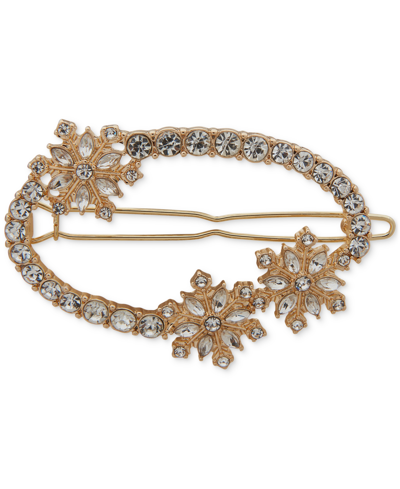 Shop Lonna & Lilly Gold-tone Crystal Snowflake Circle Hair Barrette In White