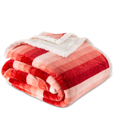 Shop Berkshire Closeout!  Holiday Collection Velvety Blanket, Full/queen In Red Ombre