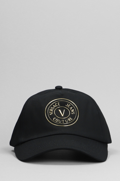 Shop Versace Jeans Couture Hats In Black Cotton