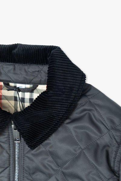 Shop Burberry Quilted Zipped Jacket In Black