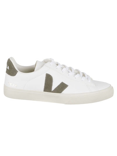 Shop Veja Campo Chromefree Sneakers In Extra White/military