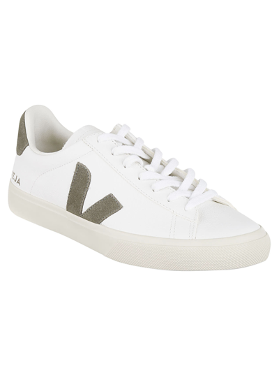 Shop Veja Campo Chromefree Sneakers In Extra White/military