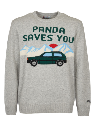 Shop Mc2 Saint Barth Panda Saves You Sweater In Grey