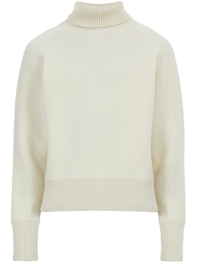 Shop Ferragamo Neutral Wool Sweater In White