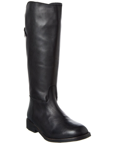 Shop Free People Everly Equestrian Leather Knee-high Boot In Black