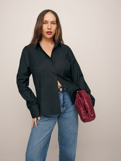 Shop Reformation Jodie Shirt Es In Black