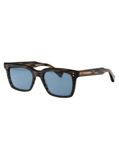 Shop Dita Sequoia Sunglasses In Burnt Timber W/ Torquoise
