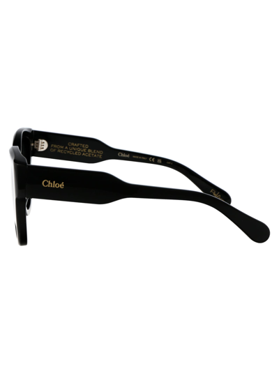 Shop Chloé Ch0192s Sunglasses In 001 Black Black Grey