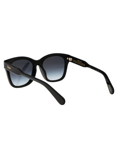 Chloé Chloe Sunglasses Ch0194 Sk 001 In 001 Black Black Grey