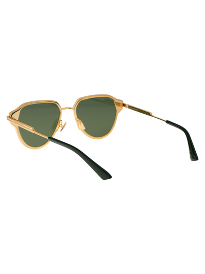 Shop Bottega Veneta Bv1271s Sunglasses In 003 Gold Gold Green
