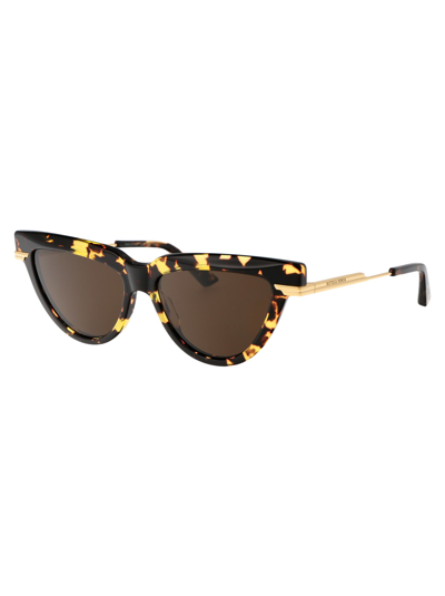 Shop Bottega Veneta Bv1265s Sunglasses In 002 Havana Gold Brown