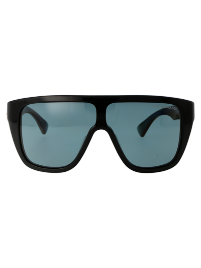 Shop Alexander Mcqueen Am0430s Sunglasses In 004 Black Black Green