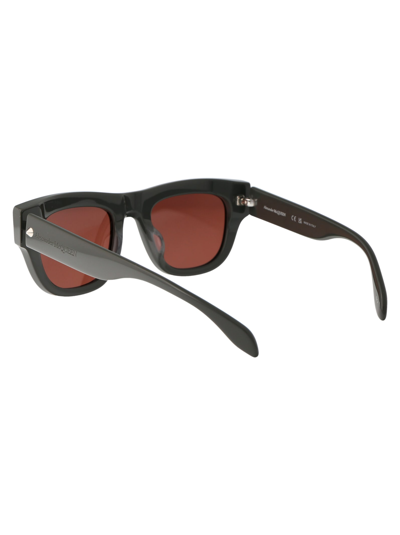 Shop Alexander Mcqueen Am0425s Sunglasses In 004 Grey Grey Brown