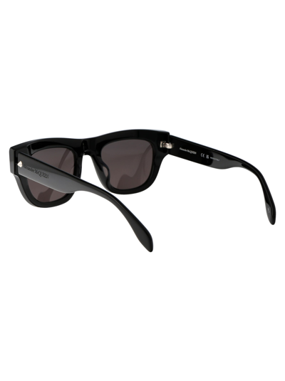 Shop Alexander Mcqueen Am0425s Sunglasses In 001 Black Black Grey