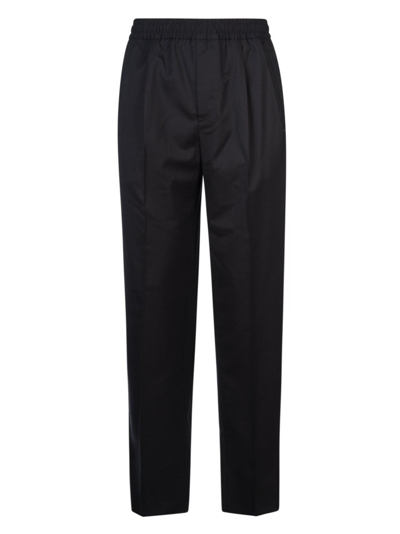 Shop Z Zegna Elasticated Waist Tailored Trousers In Blue
