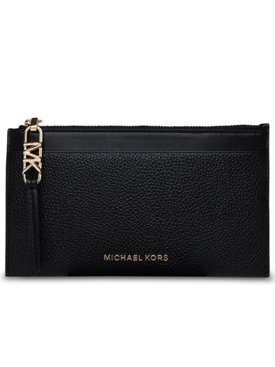 Shop Michael Michael Kors Empire Large Pebbled Cardholder In Black
