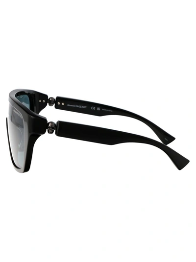 Shop Alexander Mcqueen Sunglasses In 004 Black Black Green
