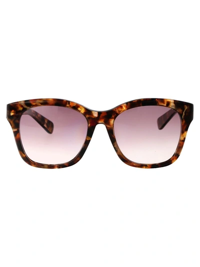 Shop Chloé Chloe Sunglasses In 003 Havana Havana Violet