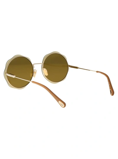 Shop Chloé Sunglasses In 001 Gold Gold Green