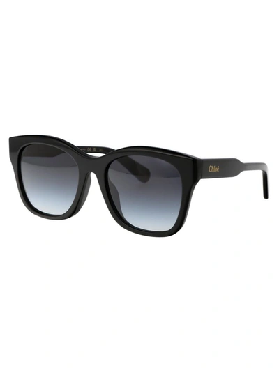 Chloé Chloe Sunglasses Ch0194 Sk 001 In 001 Black Black Grey