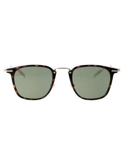 Shop Montblanc Sunglasses In 002 Havana Gold Green