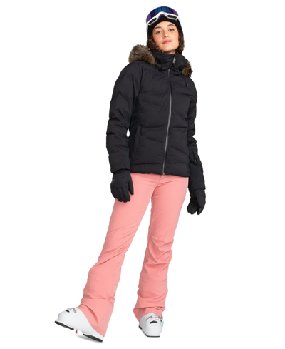 Shop Roxy Juniors' Rising High Water-repellent Snow Pants In Dusty Rose
