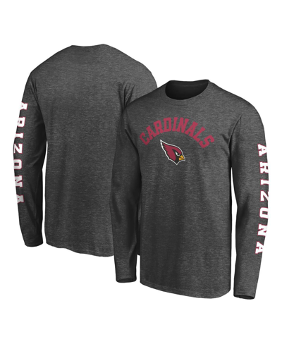 Shop Fanatics Men's  Heathered Charcoal Arizona Cardinals Big And Tall City Long Sleeve T-shirt