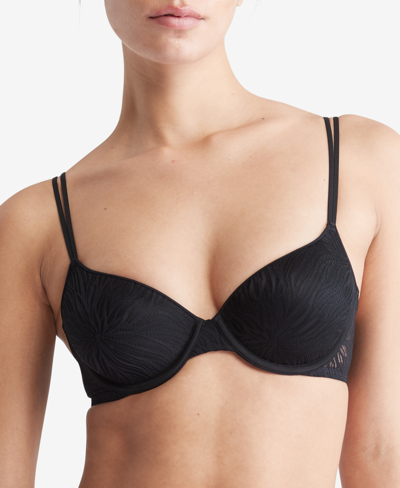 Shop Calvin Klein Women's Sheer Marquisette Lace Lightly Lined Demi Bra Qf6875 In Jazzberry Jam