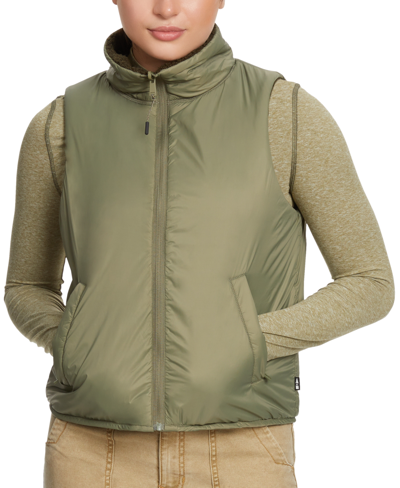 Shop Bass Outdoor Women's Reversible Zip-front Vest In Deep Lichen Green
