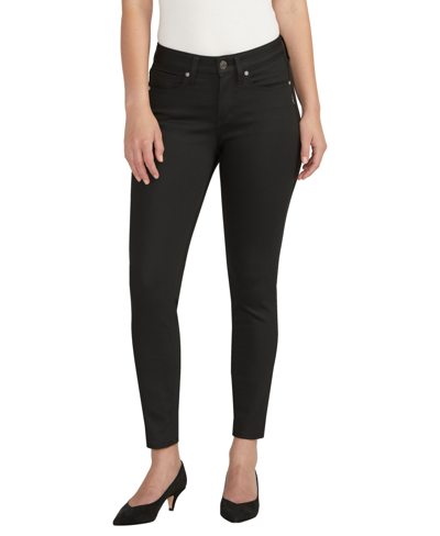 Shop Silver Jeans Co. Women's Suki Mid Rise Curvy Fit Ankle Skinny Leg Jeans In Black