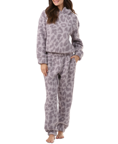 Shop Splendid Women's 2-pc. Printed Hooded Jogger Pajamas Set In Abstract Animal