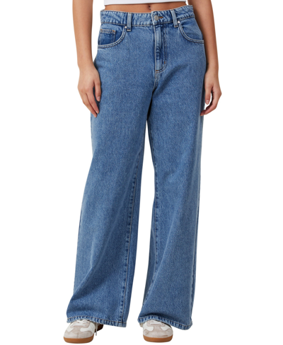 Shop Cotton On Women's Relaxed Wide Leg Jeans In Sea Blue