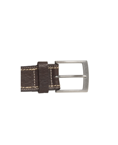 Shop Johnston & Murphy Men's Double Contrast Stitched Belt In Brown
