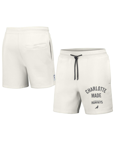 Shop Staple Men's Nba X  Cream Charlotte Hornets Heavyweight Fleece Shorts