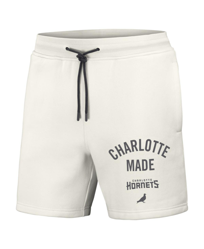 Shop Staple Men's Nba X  Cream Charlotte Hornets Heavyweight Fleece Shorts