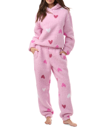 Shop Splendid Women's 2-pc. Printed Hooded Jogger Pajamas Set In Cozy Love