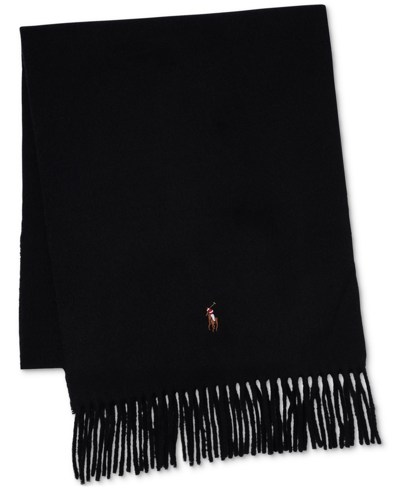 Shop Polo Ralph Lauren Men's Signature Italian Scarf In Black